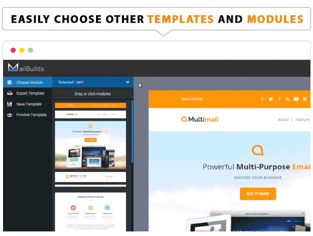 Multi mail select other template